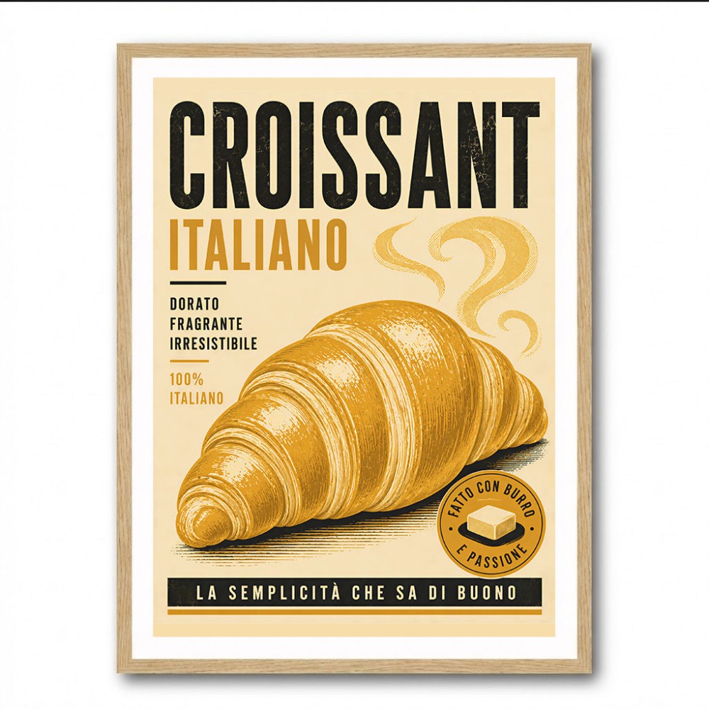 Croissant Italian Food Poster Wall Art
