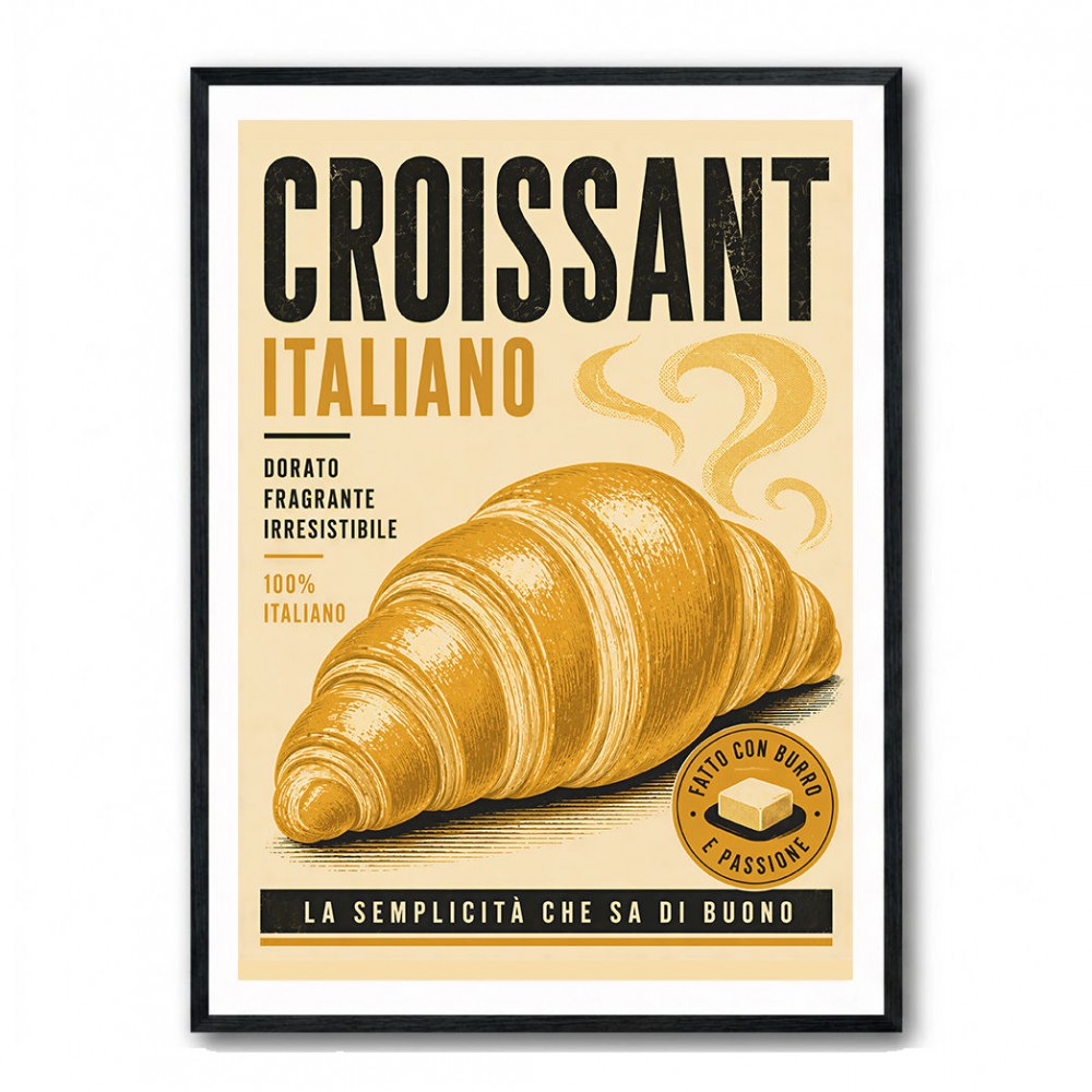 Croissant Italian Food Poster Wall Art