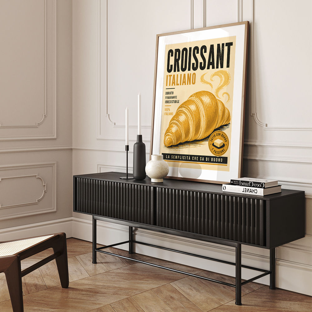 Croissant Italian Food Poster Wall Art