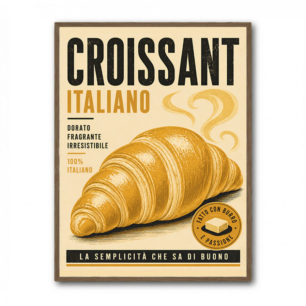 Croissant Italian Food Poster Wall Art