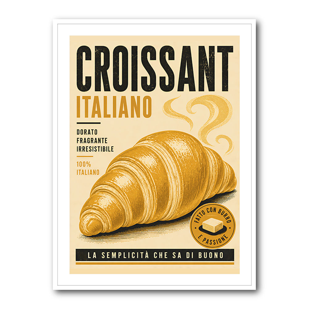 Croissant Italian Food Poster Wall Art