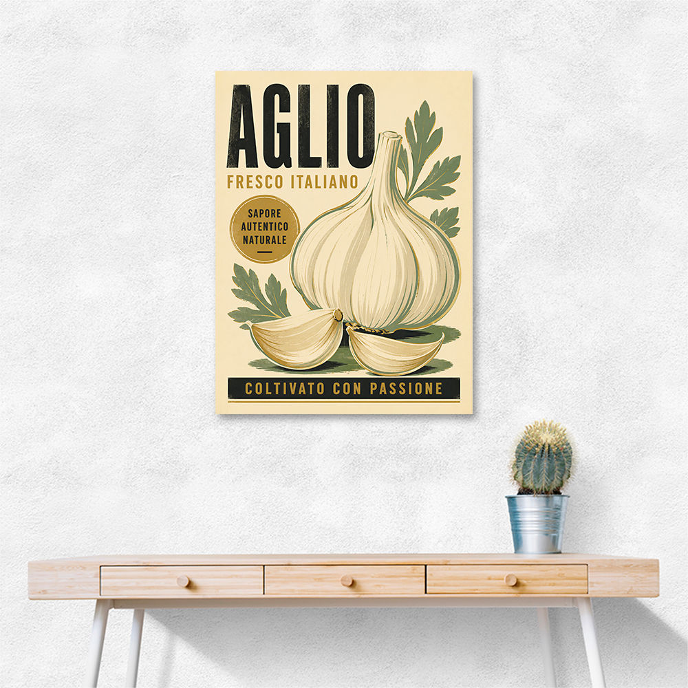 Garlic Cloves Italian Vintage Wall Art