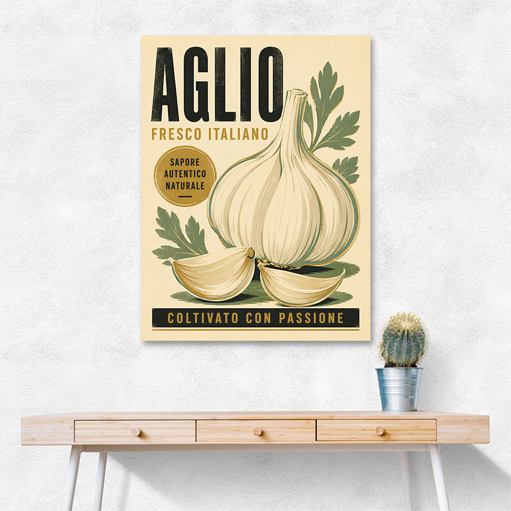 Garlic Cloves Italian Vintage Wall Art
