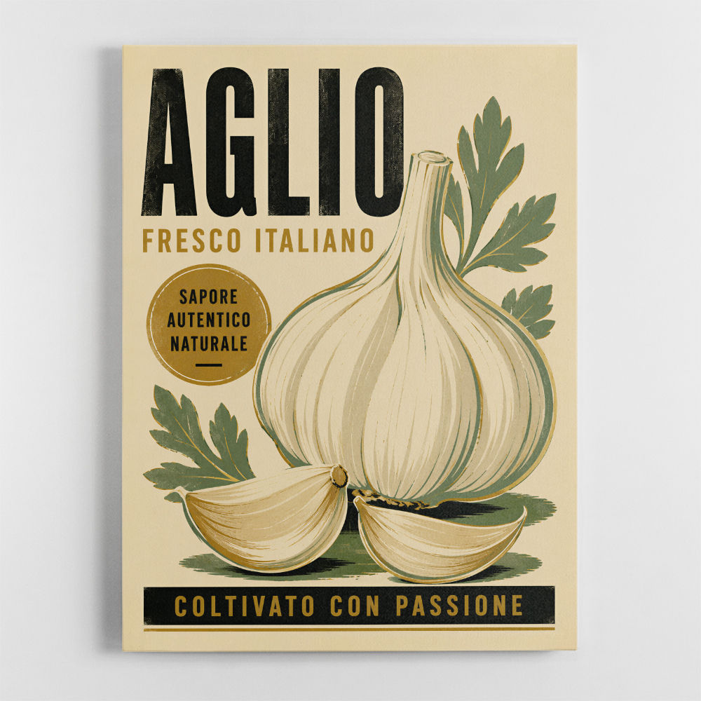 Garlic Cloves Italian Vintage Wall Art