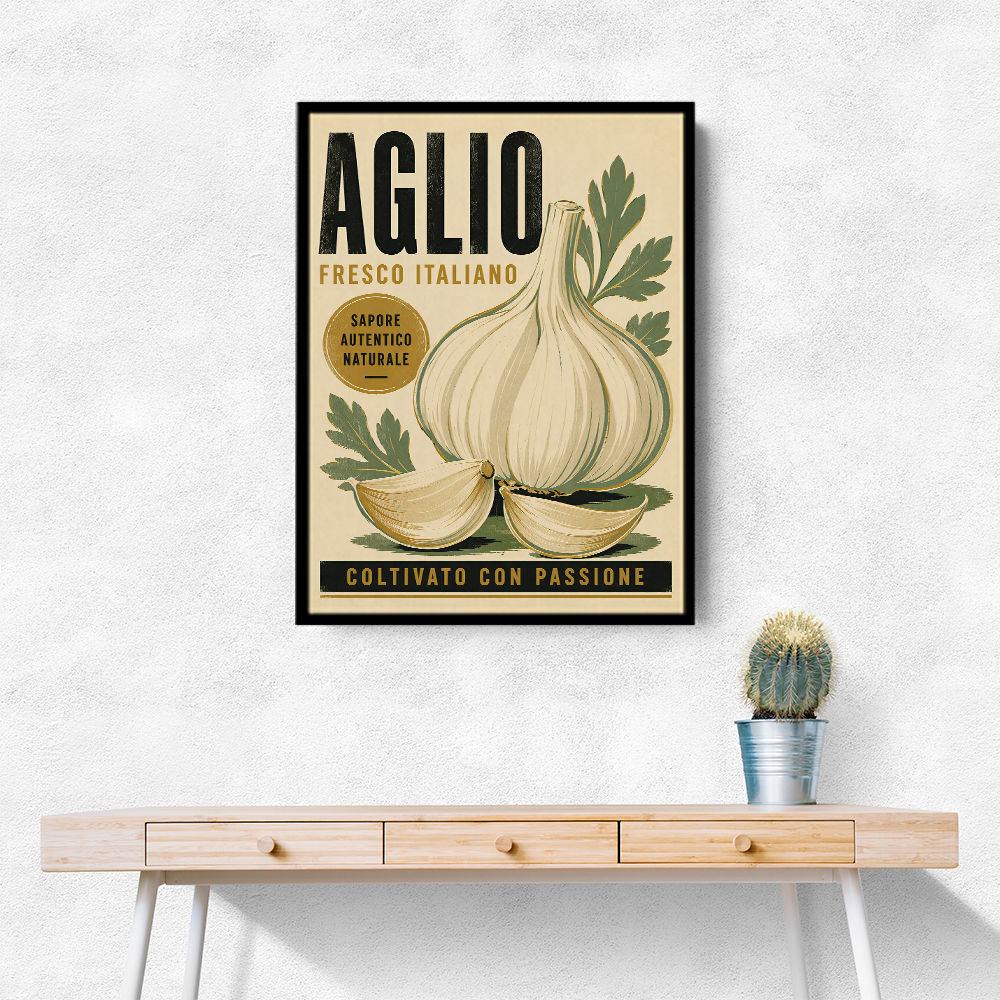 Garlic Cloves Italian Vintage Wall Art