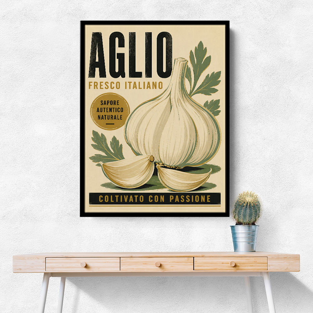 Garlic Cloves Italian Vintage Wall Art