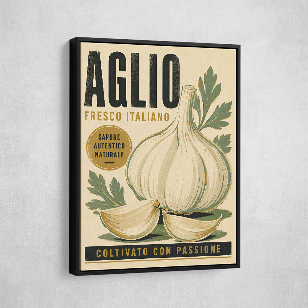 Garlic Cloves Italian Vintage Wall Art