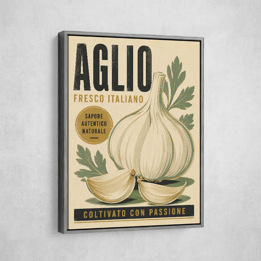 Garlic Cloves Italian Vintage Wall Art