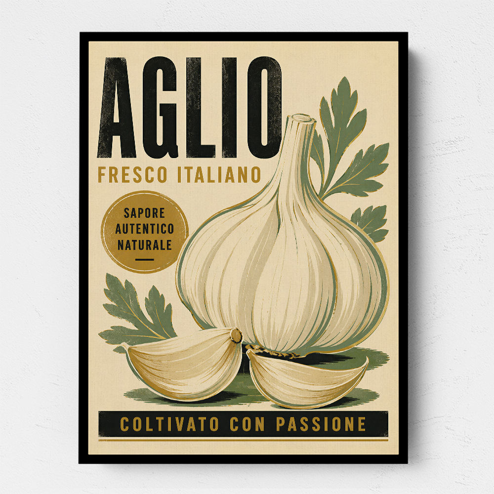Garlic Cloves Italian Vintage Wall Art