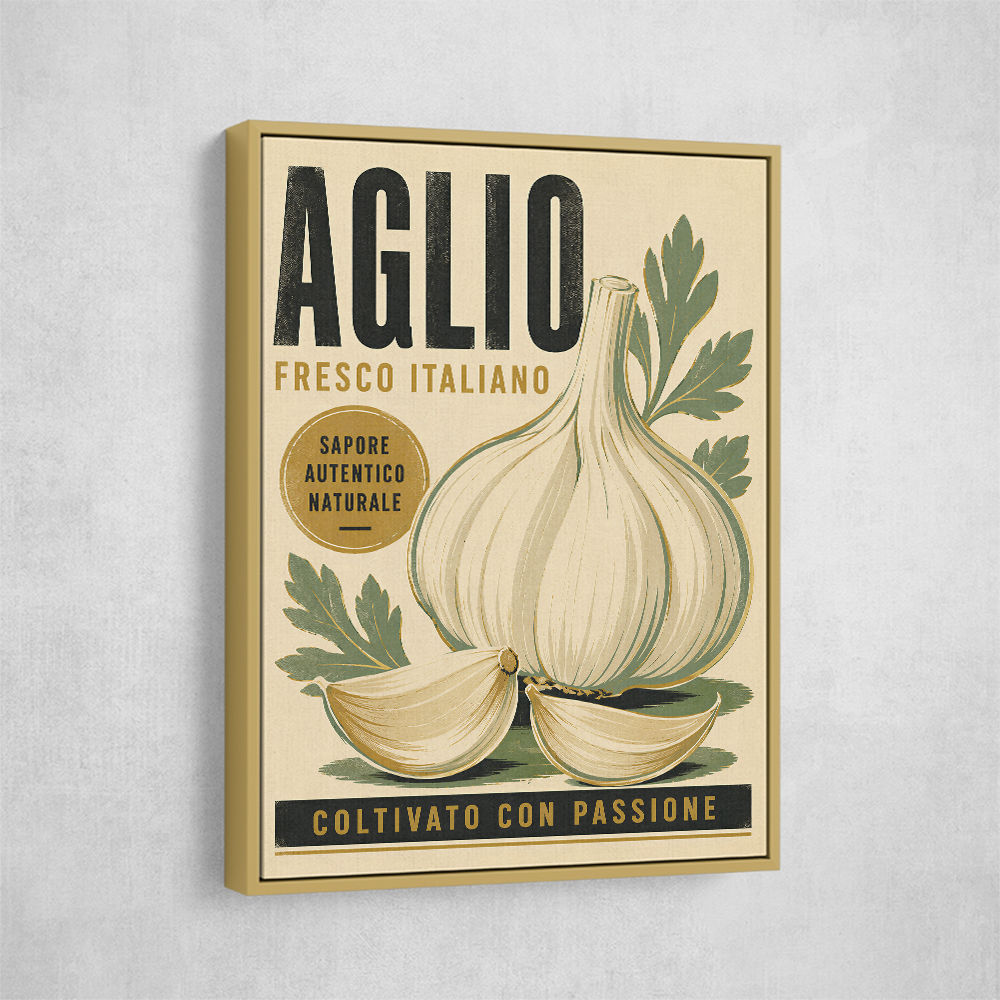 Garlic Cloves Italian Vintage Wall Art