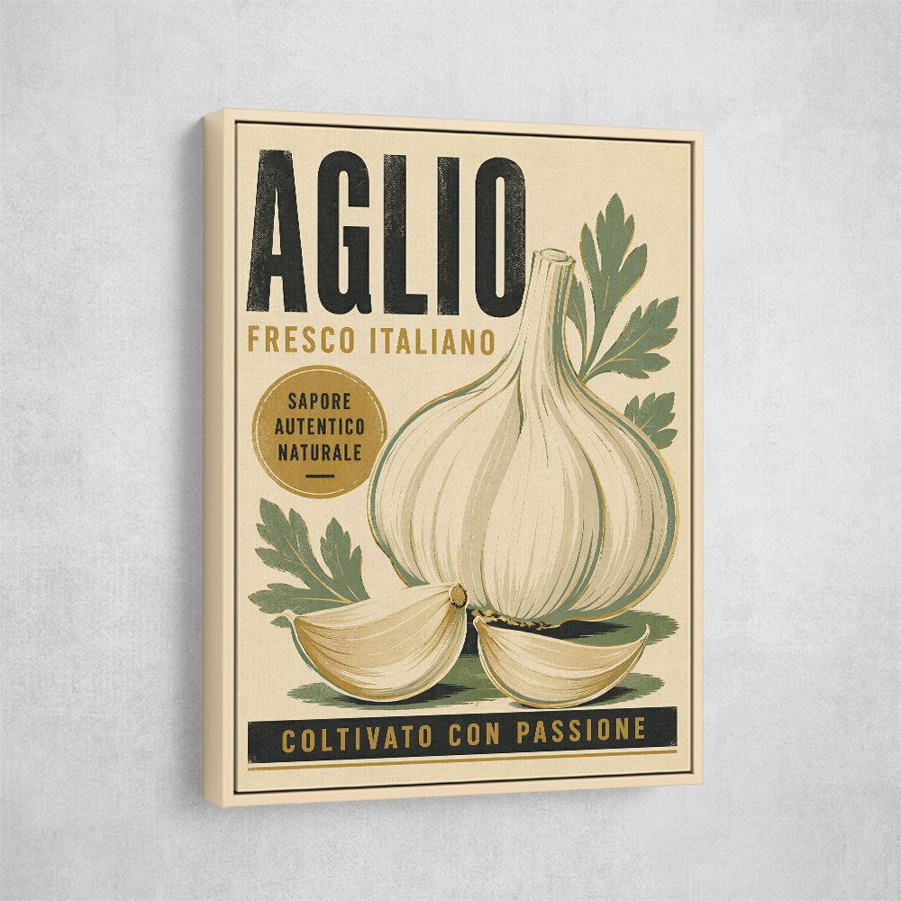 Garlic Cloves Italian Vintage Wall Art