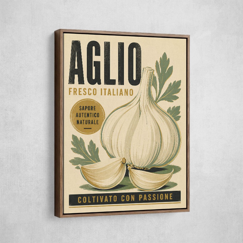 Garlic Cloves Italian Vintage Wall Art