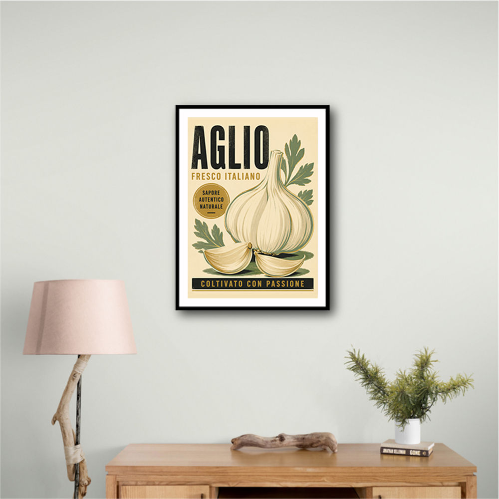 Garlic Cloves Italian Vintage Wall Art