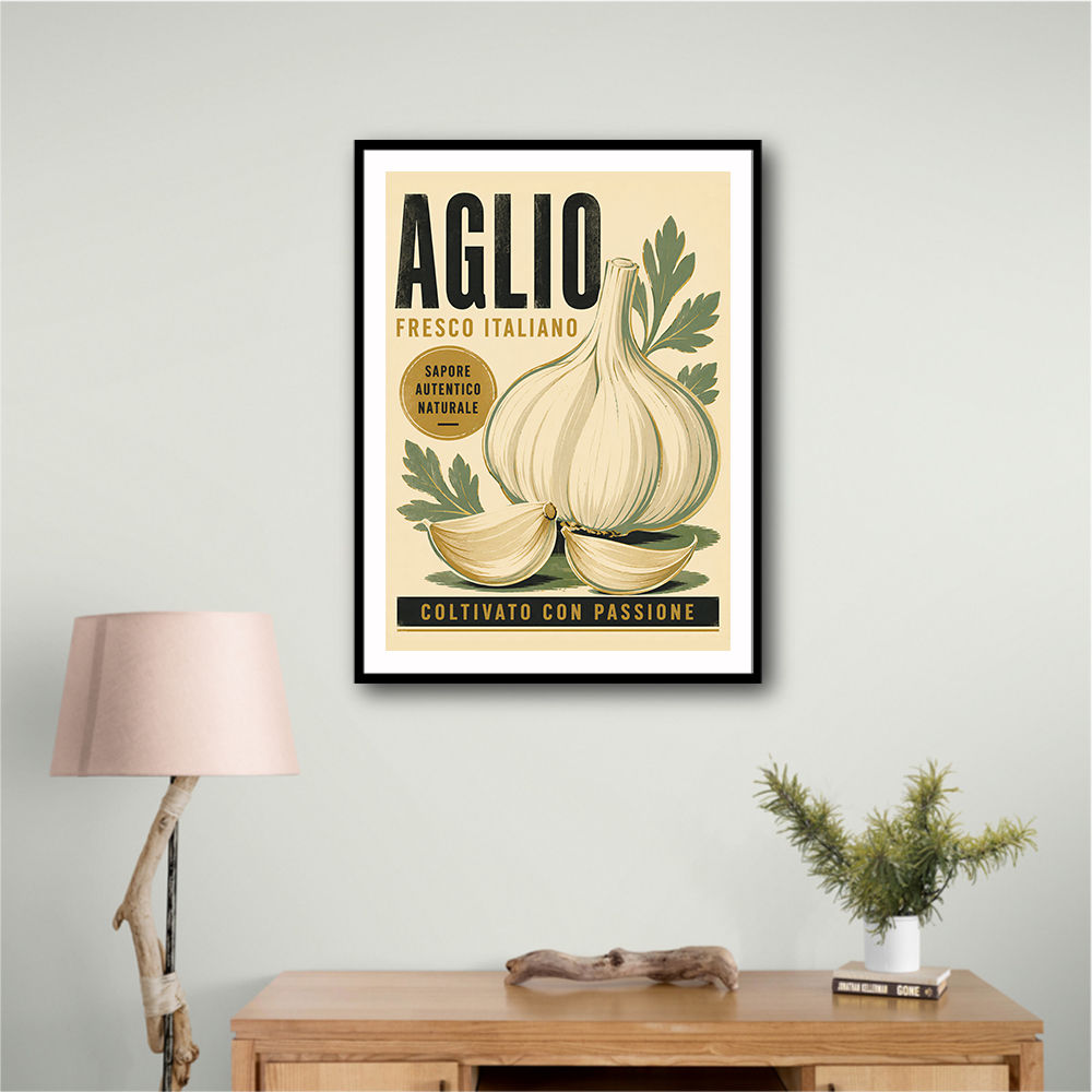 Garlic Cloves Italian Vintage Wall Art