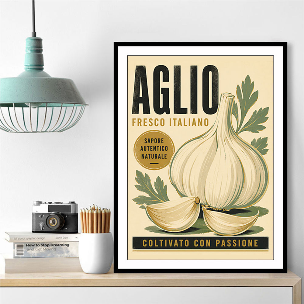 Garlic Cloves Italian Vintage Wall Art