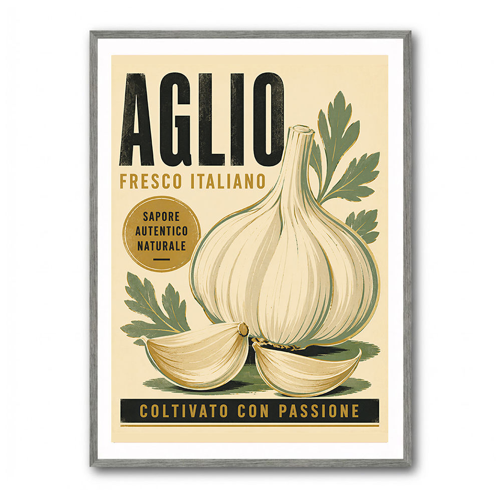 Garlic Cloves Italian Vintage Wall Art