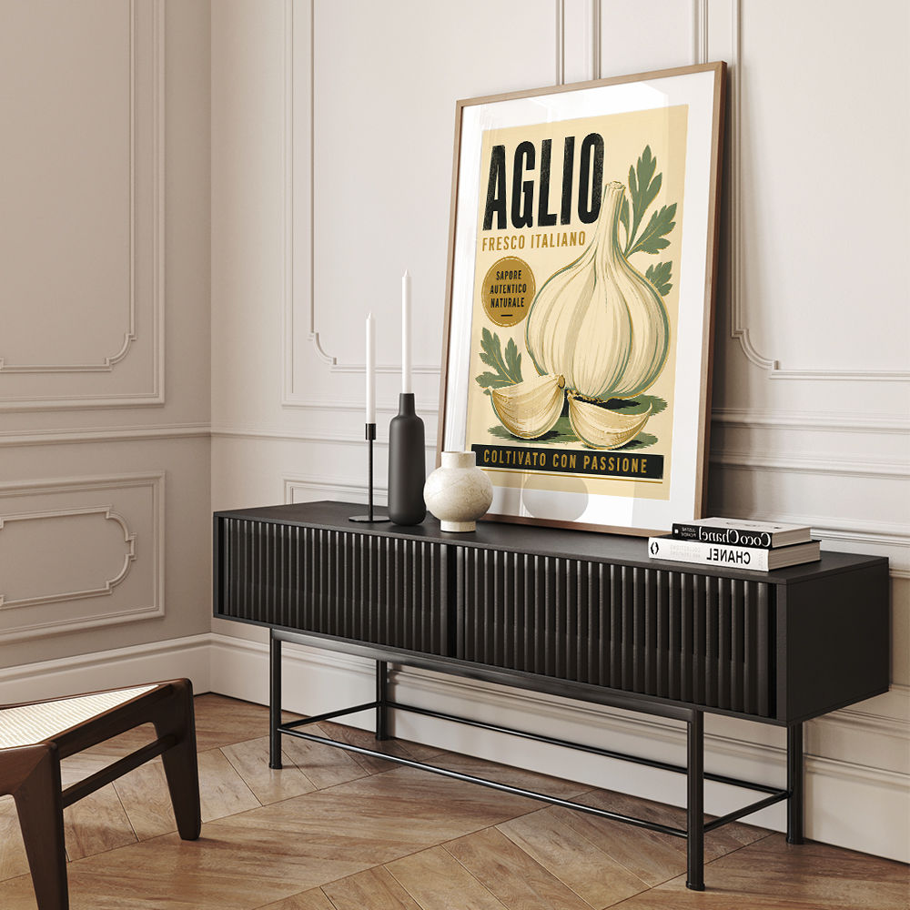Garlic Cloves Italian Vintage Wall Art