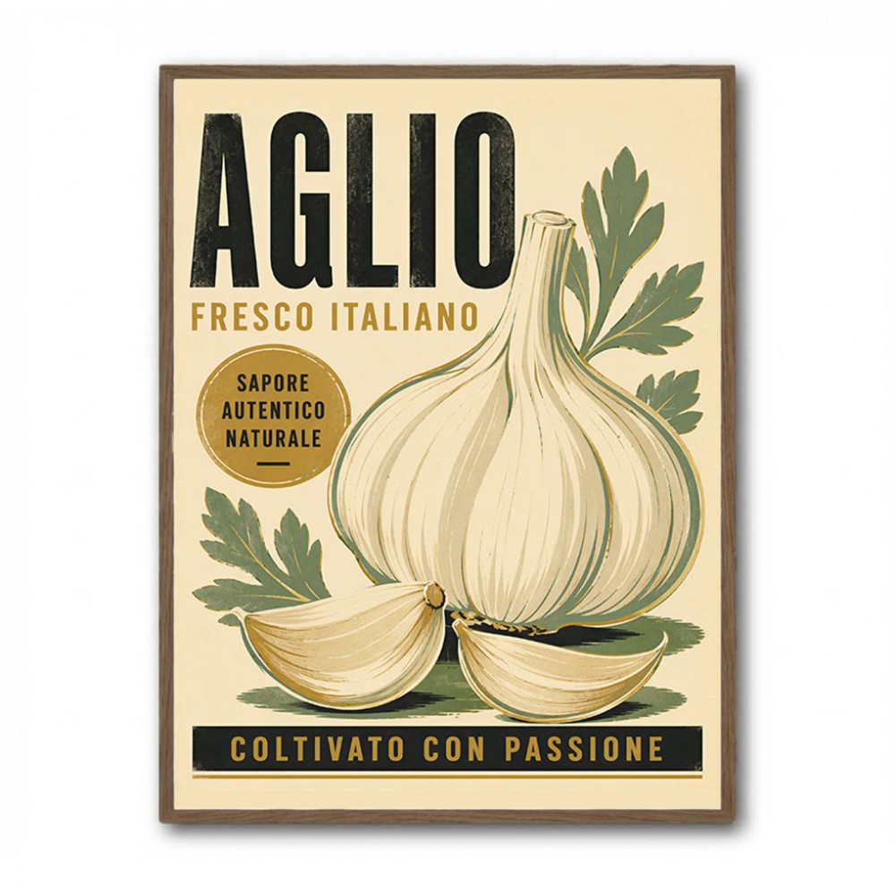 Garlic Cloves Italian Vintage Wall Art