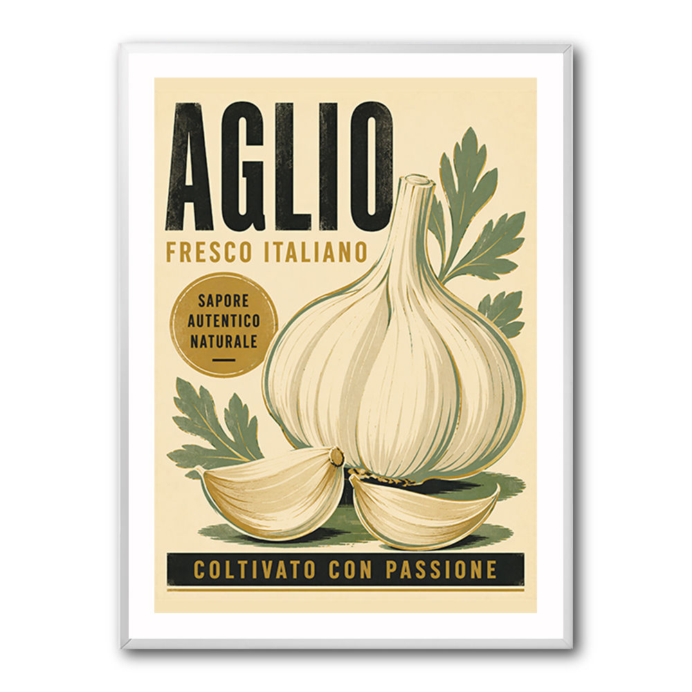 Garlic Cloves Italian Vintage Wall Art
