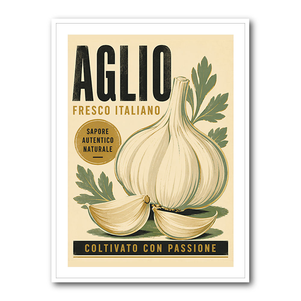 Garlic Cloves Italian Vintage Wall Art