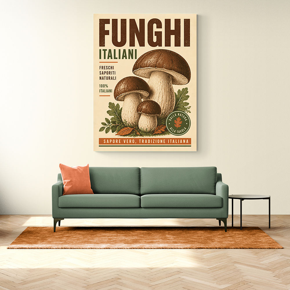 Italian Mushrooms Vintage Food Poster Art Print