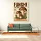 Italian Mushrooms Vintage Food Poster Art Print