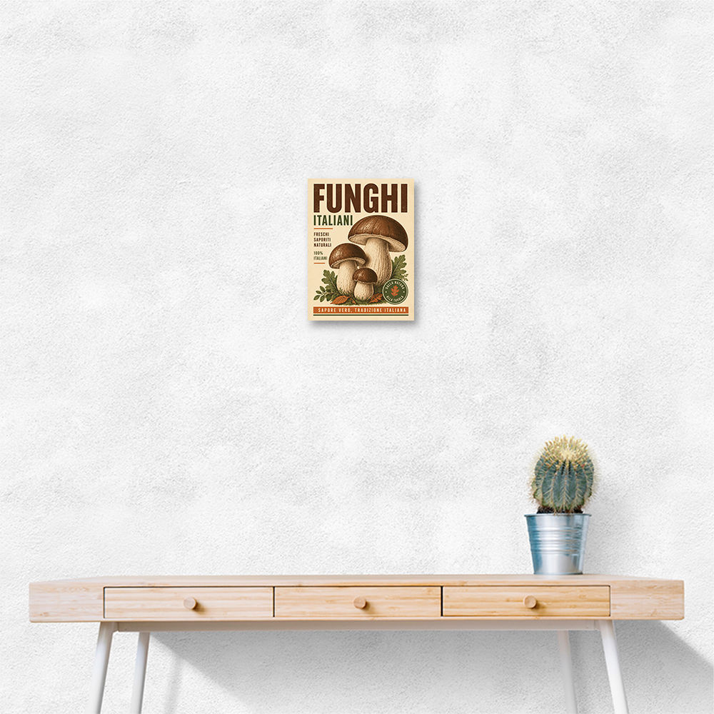Italian Mushrooms Vintage Food Poster Art Print