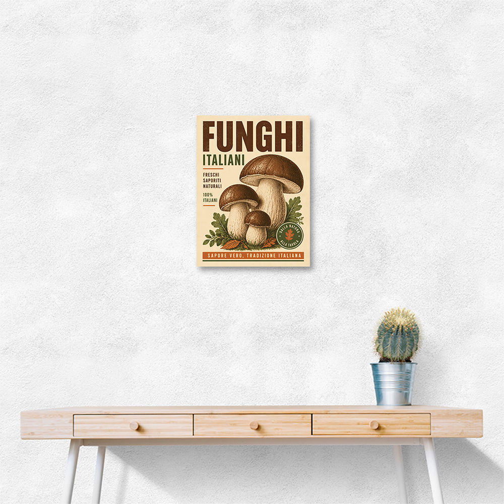Italian Mushrooms Vintage Food Poster Art Print