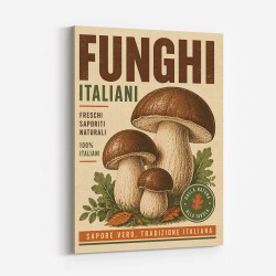 Italian Mushrooms Vintage Food Poster Art Print