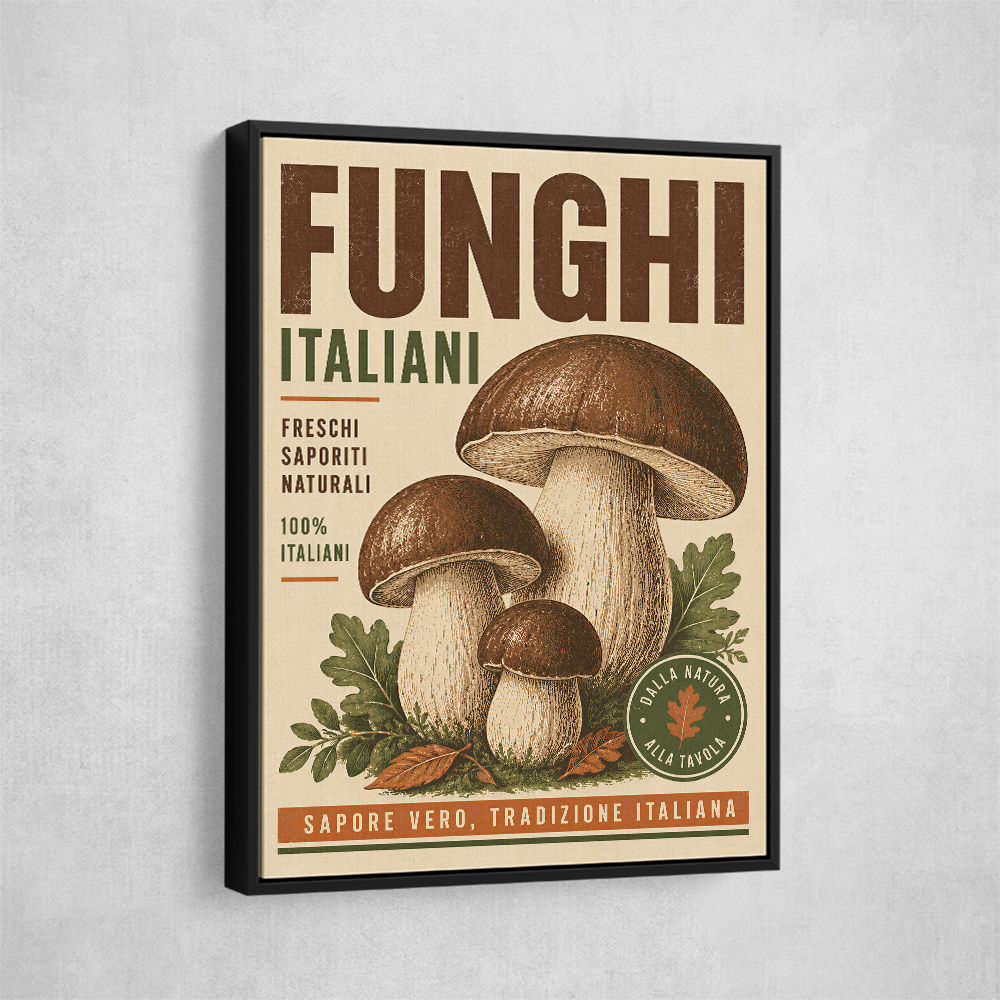 Italian Mushrooms Vintage Food Poster Art Print