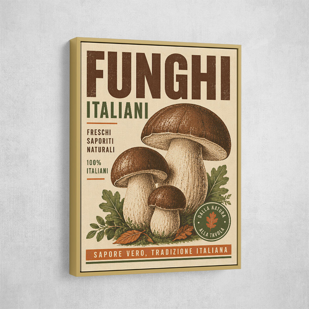 Italian Mushrooms Vintage Food Poster Art Print
