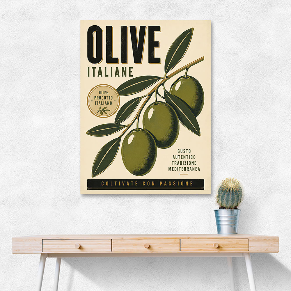 Italian Olives Vintage Poster Wall Art