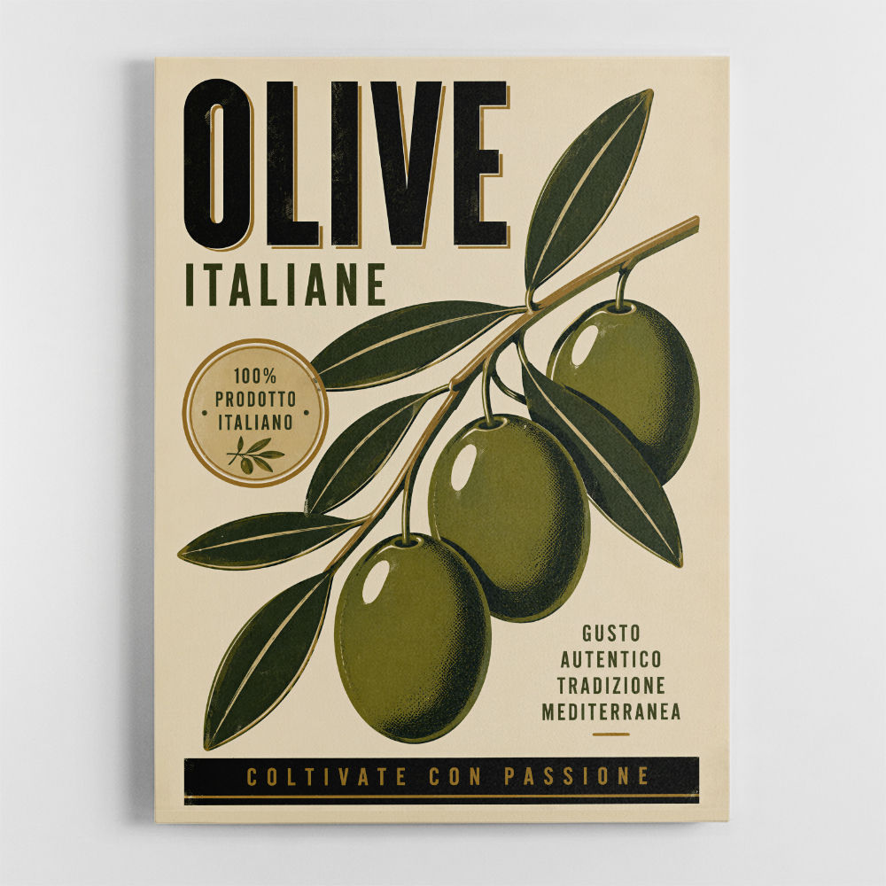 Italian Olives Vintage Poster Wall Art