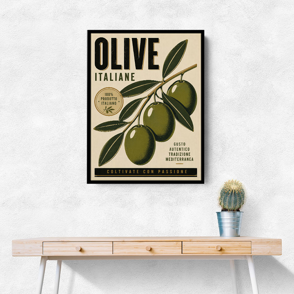 Italian Olives Vintage Poster Wall Art