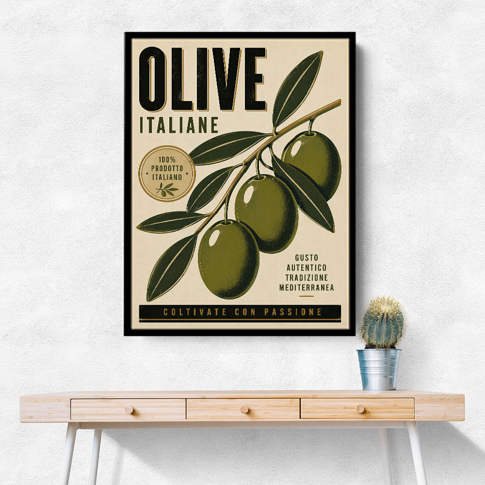 Italian Olives Vintage Poster Wall Art