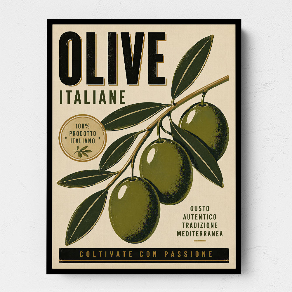 Italian Olives Vintage Poster Wall Art
