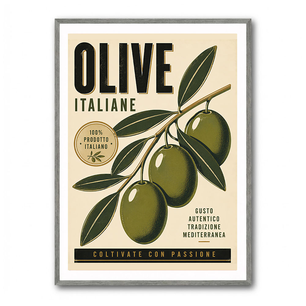 Italian Olives Vintage Poster Wall Art