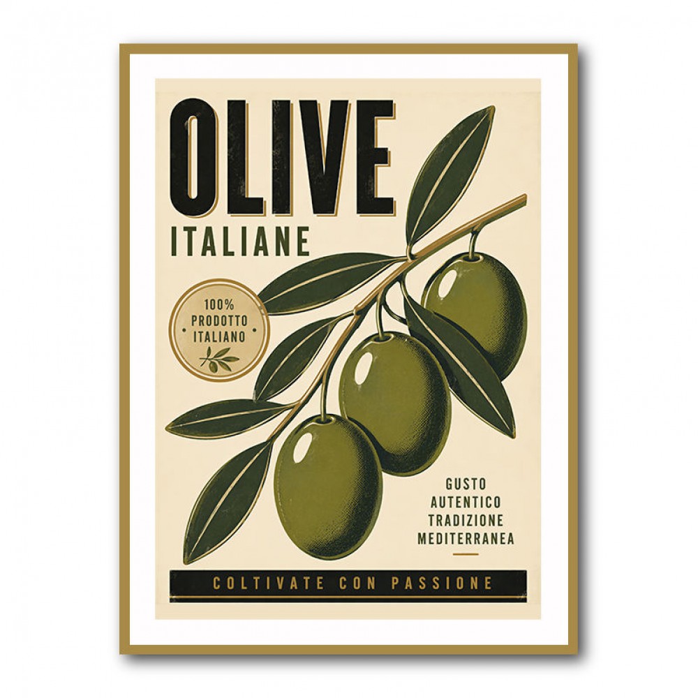 Italian Olives Vintage Poster Wall Art