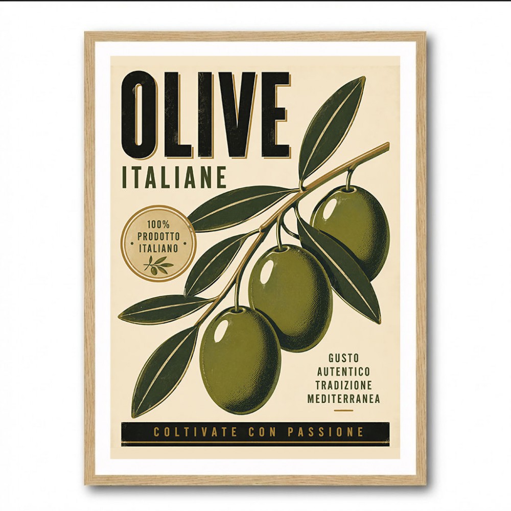 Italian Olives Vintage Poster Wall Art