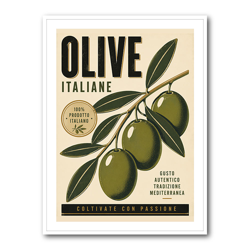 Italian Olives Vintage Poster Wall Art