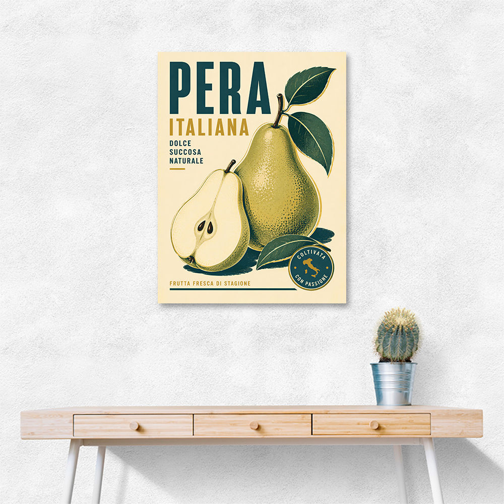 Italian Pear Vintage Fruit Poster Art Print