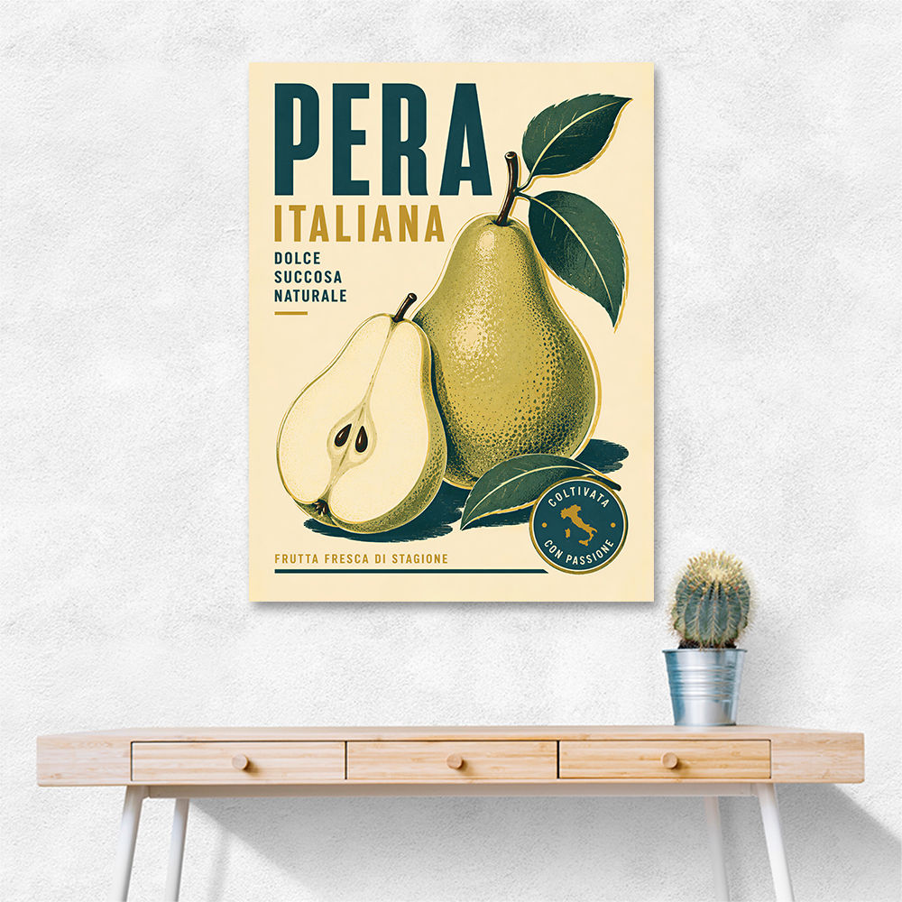 Italian Pear Vintage Fruit Poster Art Print