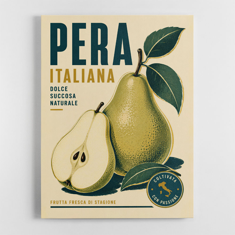 Italian Pear Vintage Fruit Poster Art Print