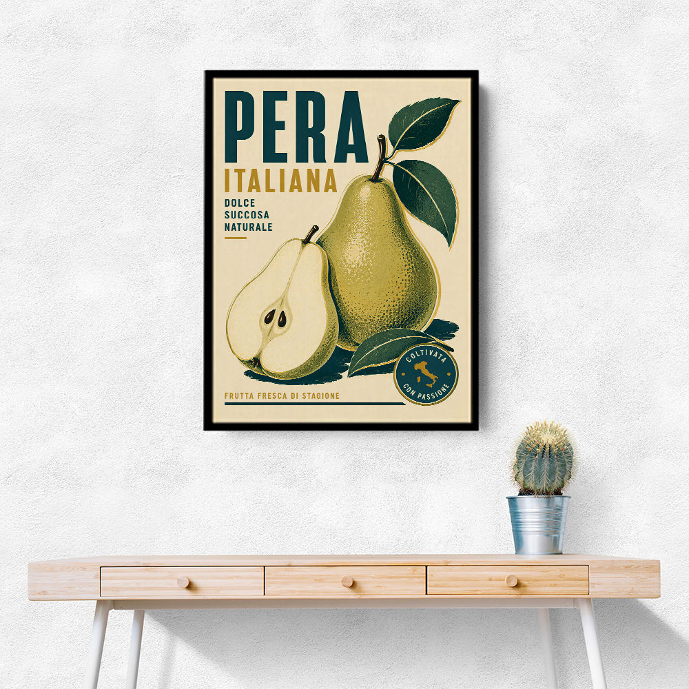 Italian Pear Vintage Fruit Poster Art Print