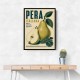 Italian Pear Vintage Fruit Poster Art Print