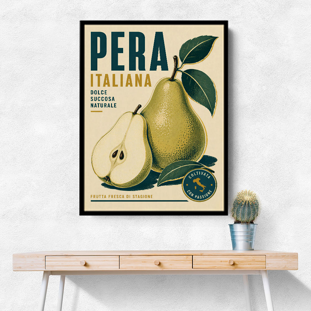 Italian Pear Vintage Fruit Poster Art Print