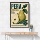 Italian Pear Vintage Fruit Poster Art Print