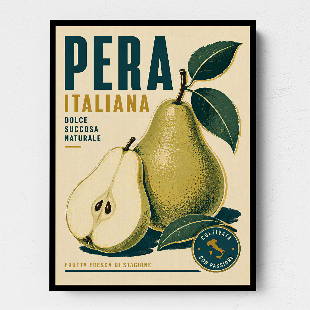 Italian Pear Vintage Fruit Poster Art Print