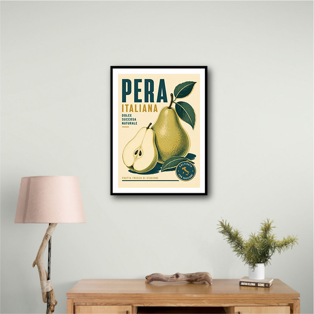 Italian Pear Vintage Fruit Poster Art Print