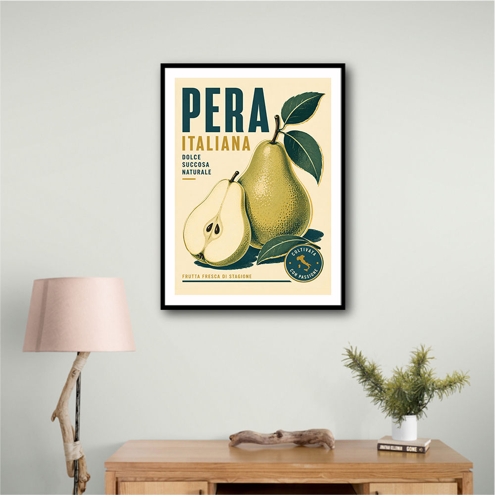 Italian Pear Vintage Fruit Poster Art Print